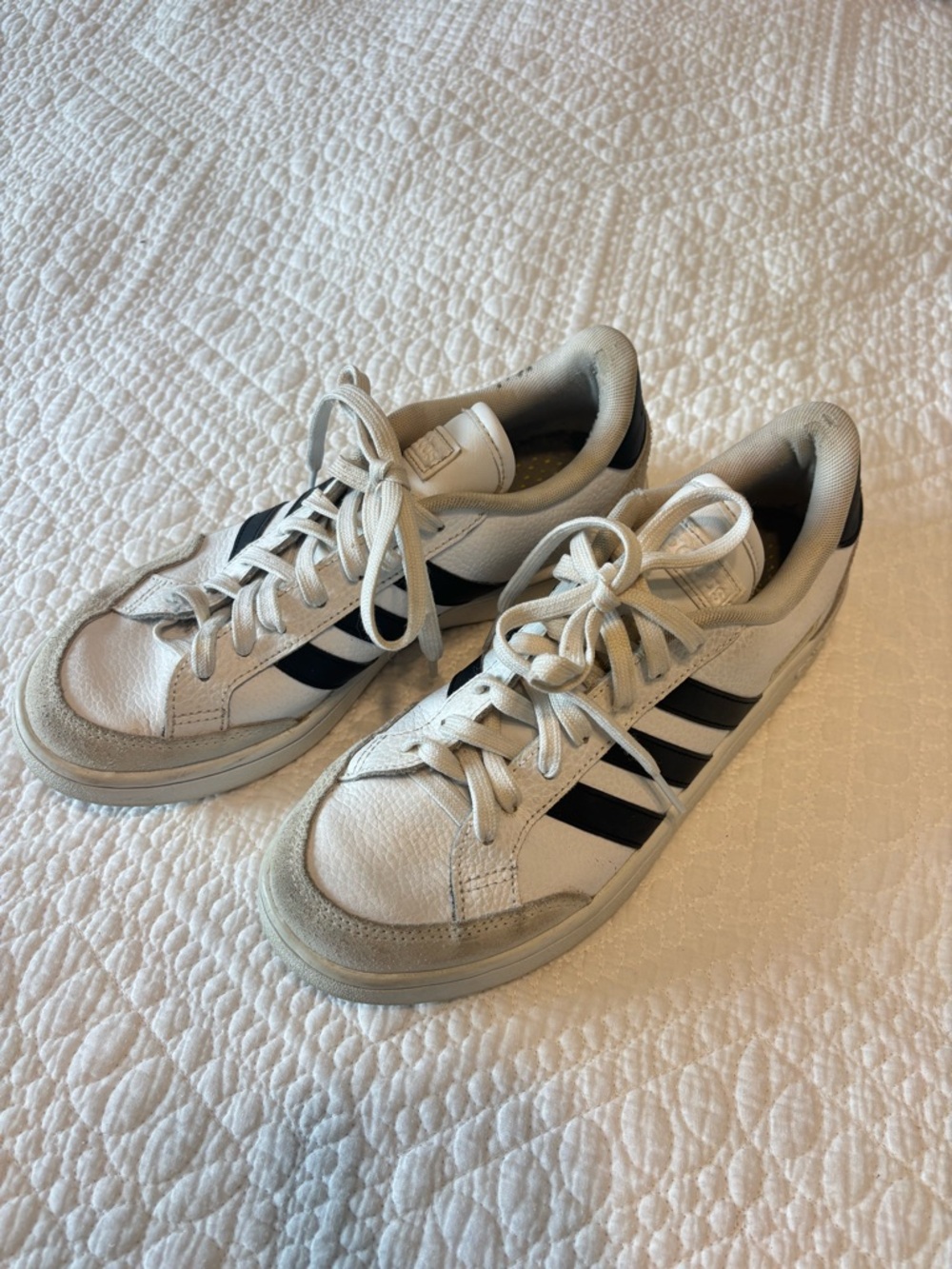 adidas White and Black Low-Top Sneakers